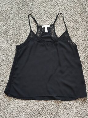 Ambiance Black Lace-Trim Racerback Camisole